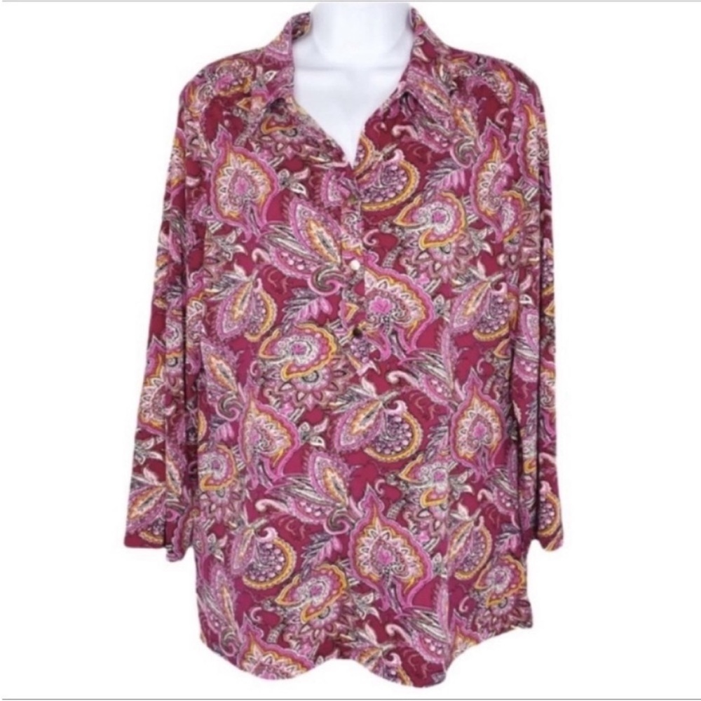 MADISON paisley blouse top XL